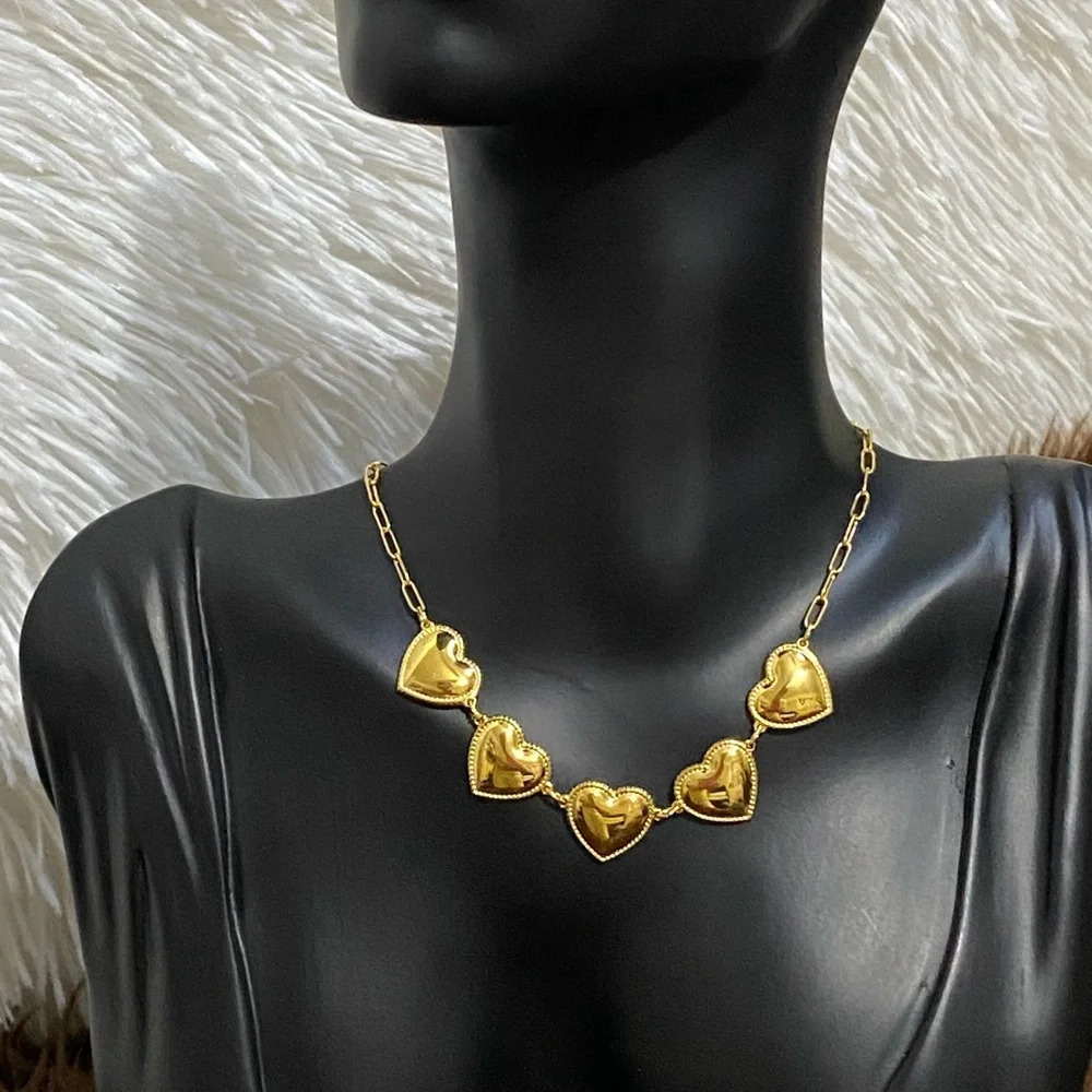 18K Gold Stainless Steel Heart Shape Necklace Pendant